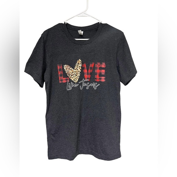 Bella Canvas Charcoal Love like Jesus Tee - Picture 1 of 2